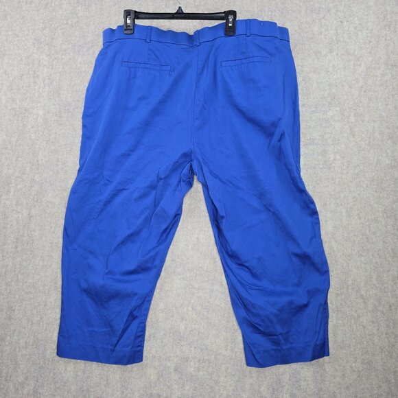 George Womens Capri Pants Bright Blue Size 26W Straight Leg Cotton Blend Stretch - Picture 2 of 7